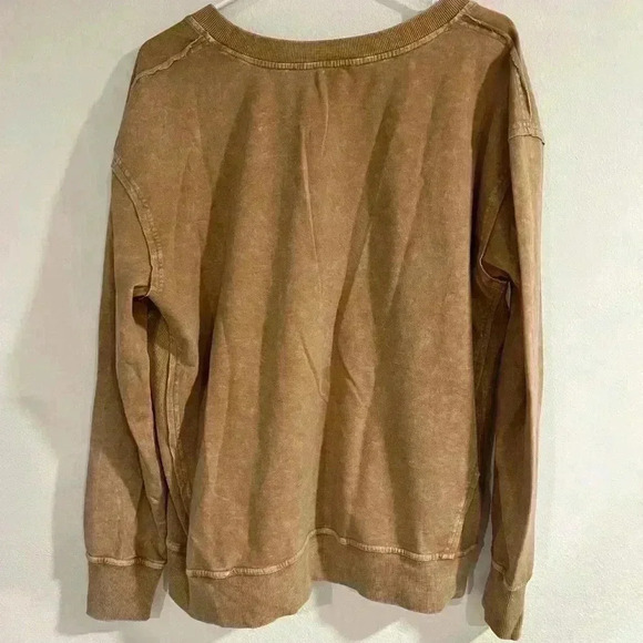 Mustard/golden distressed casual long sleeve size L v neck great condition - Picture 4 of 4
